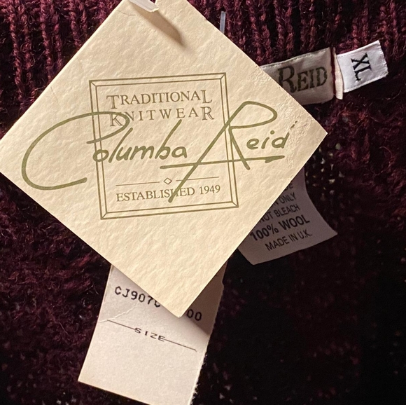 Vintage Columba Reid Burgandy Wool Sweater Unisex - Picture 2 of 3
